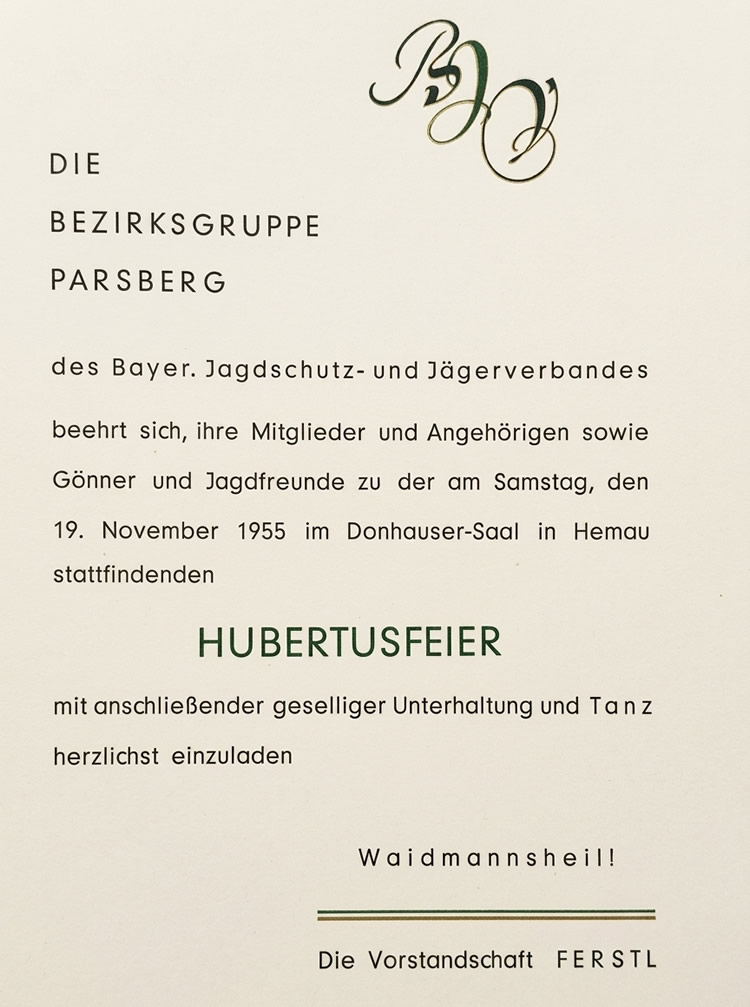 Hubertusfeier 1955
