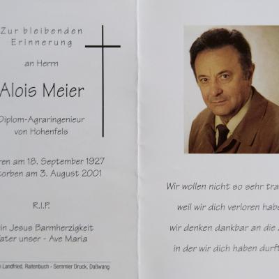 Alois Meier war Hegeringleiter in Hohenfels von 1968 bis 1998 - also 30 Jahre lang.